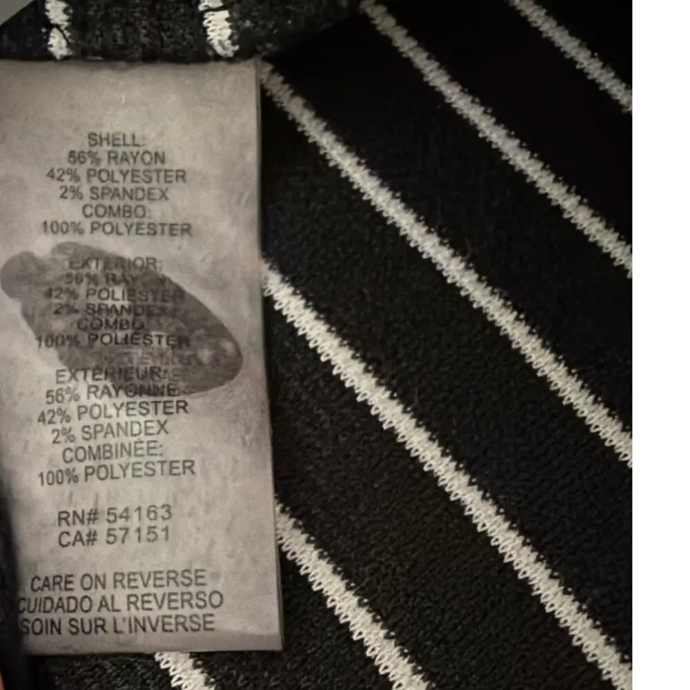Karl Lagerfeld Striped Bell Sleeve Oversized Blouse Black White Size XL